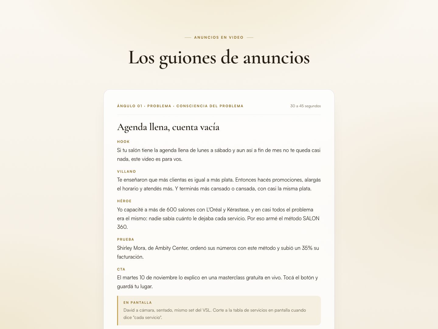 Ad creative scripts preview